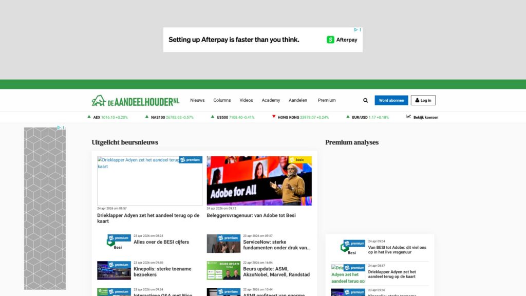 Screenshot of backlink deaandeelhouder.nl